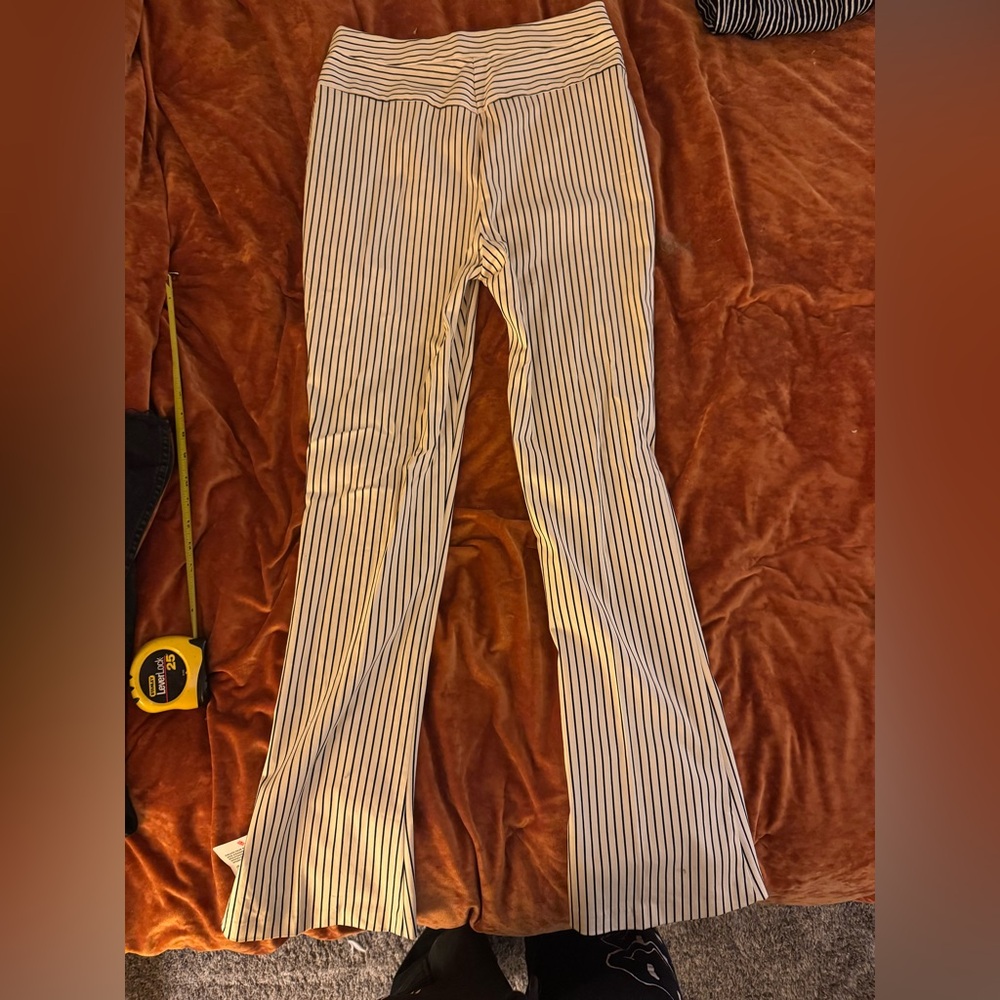 Topshop high waisted pinstripe trousers